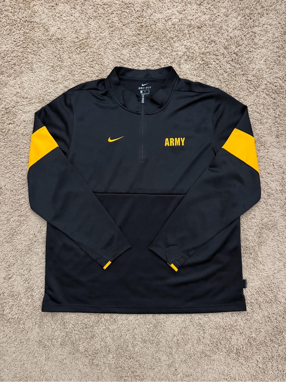 Nike ARMY Knights NCAA Dri Fit On Field Coaches Pullover Jacket Black/Gold XL